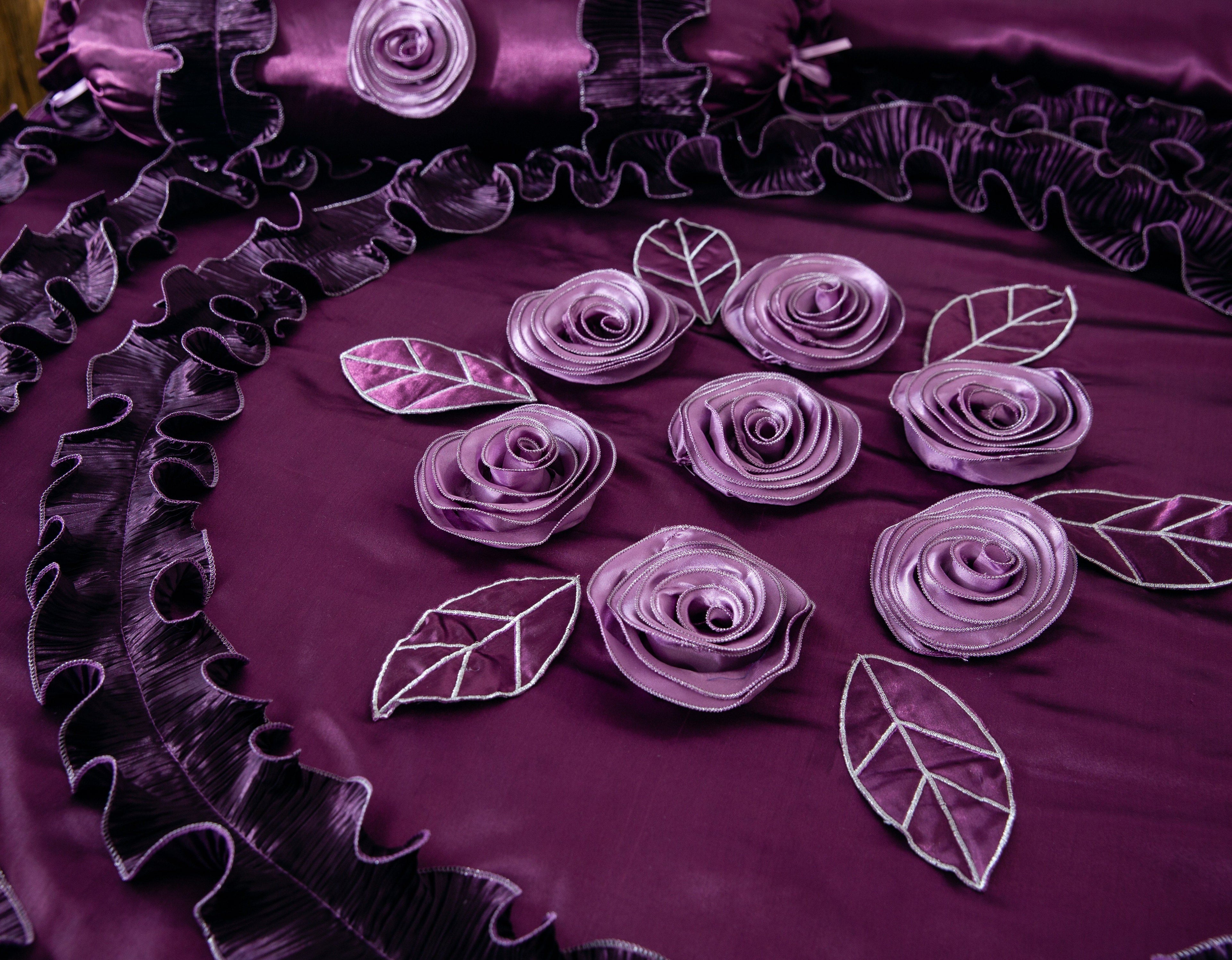 Dark Purple Midnight Bloom Comforter