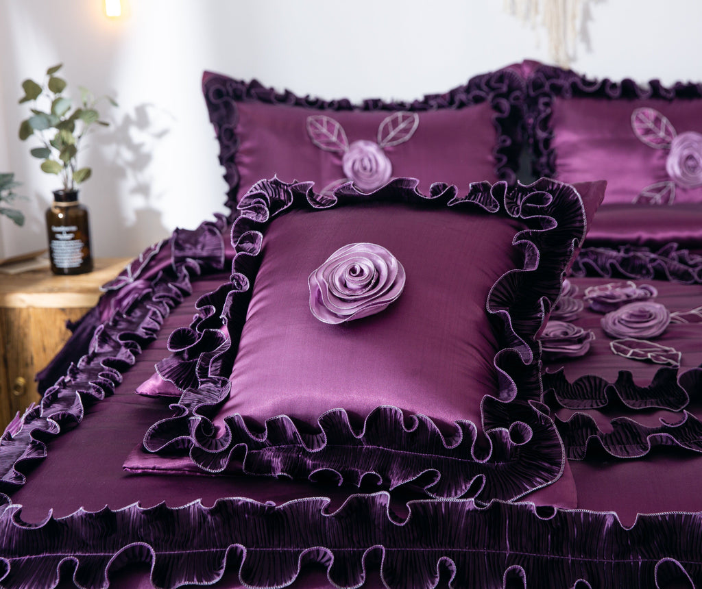 Dark Purple Midnight Bloom Comforter