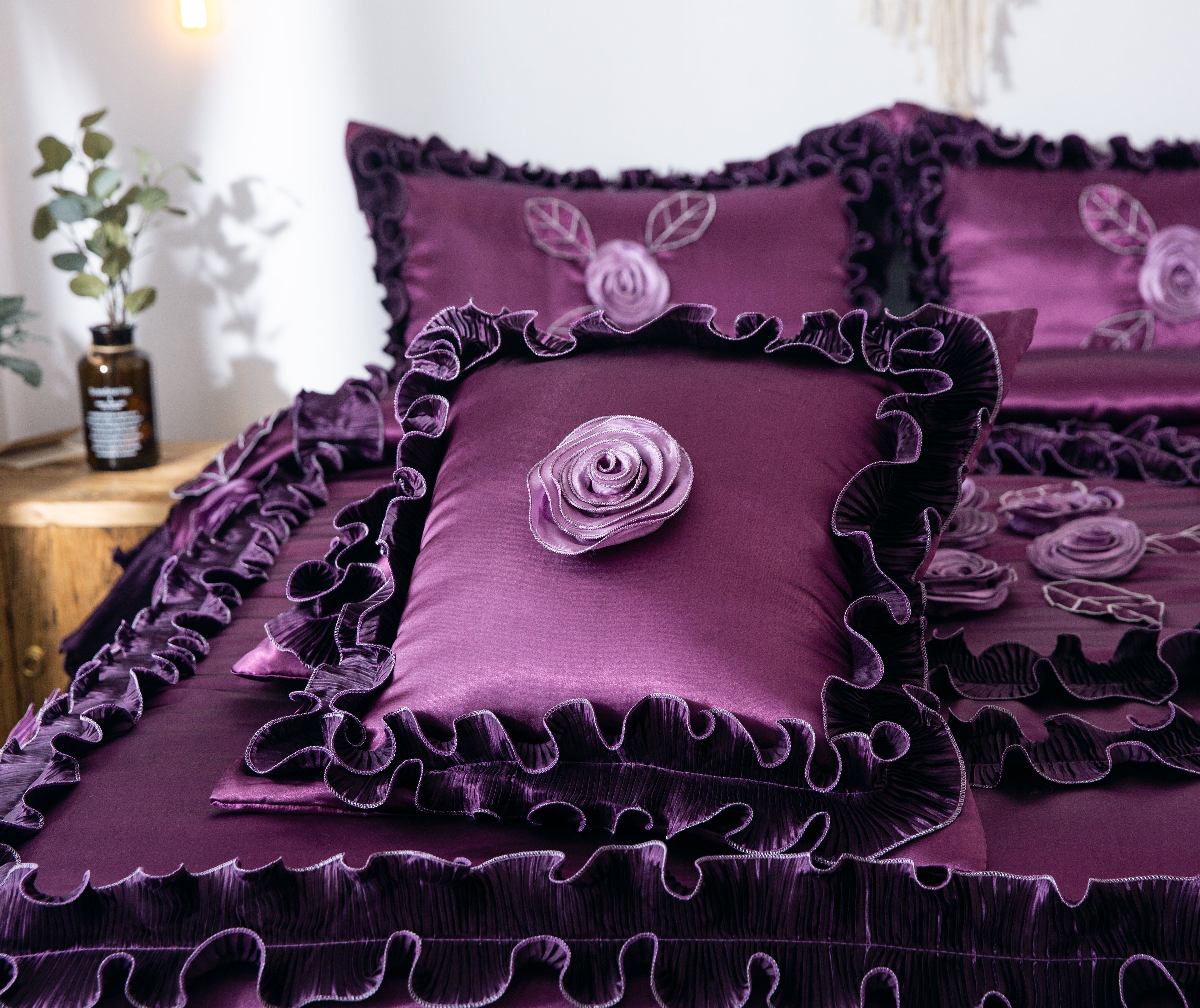 Dark Purple Midnight Bloom Comforter