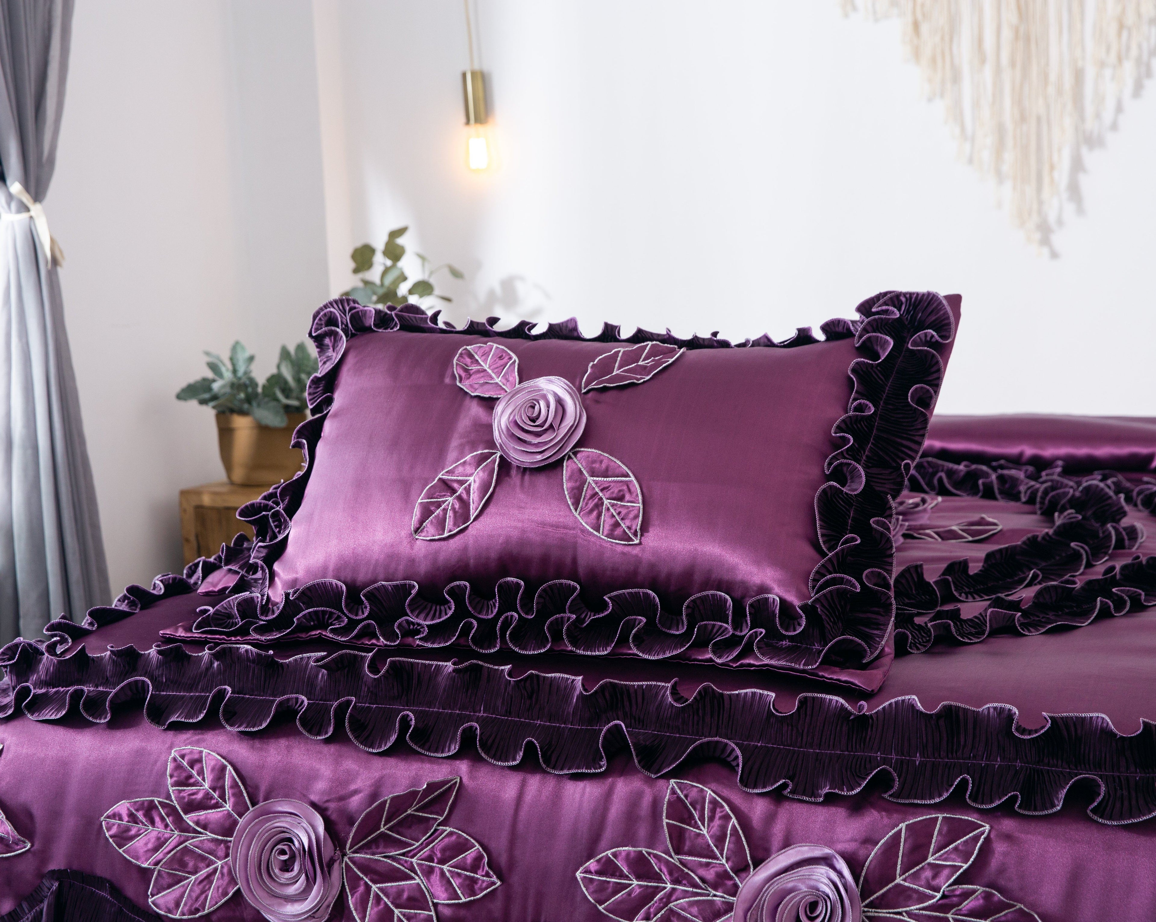 Dark Purple Midnight Bloom Comforter