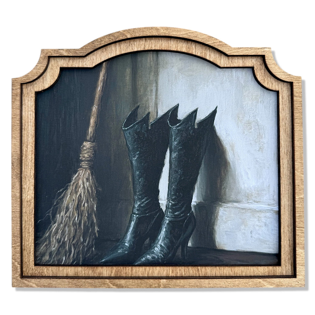 Provincial Witch Boots Framed Canvas