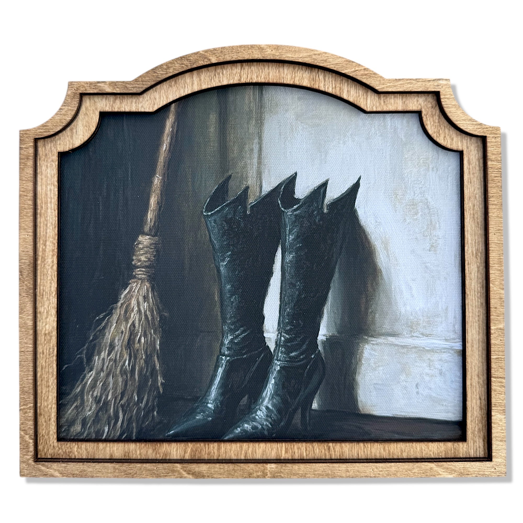 Provincial Witch Boots Framed Canvas