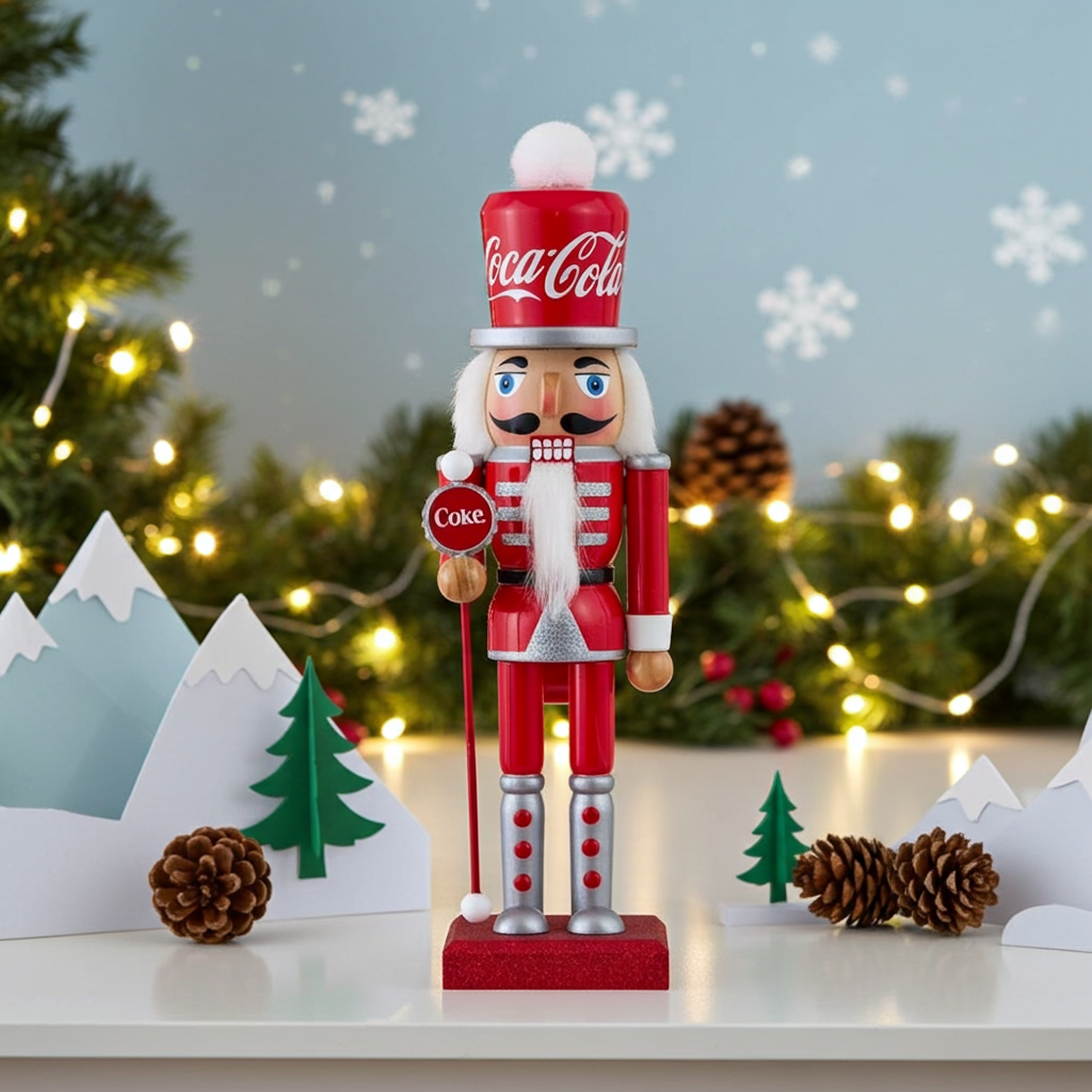 10" Wooden Coca-Cola Nutcracker