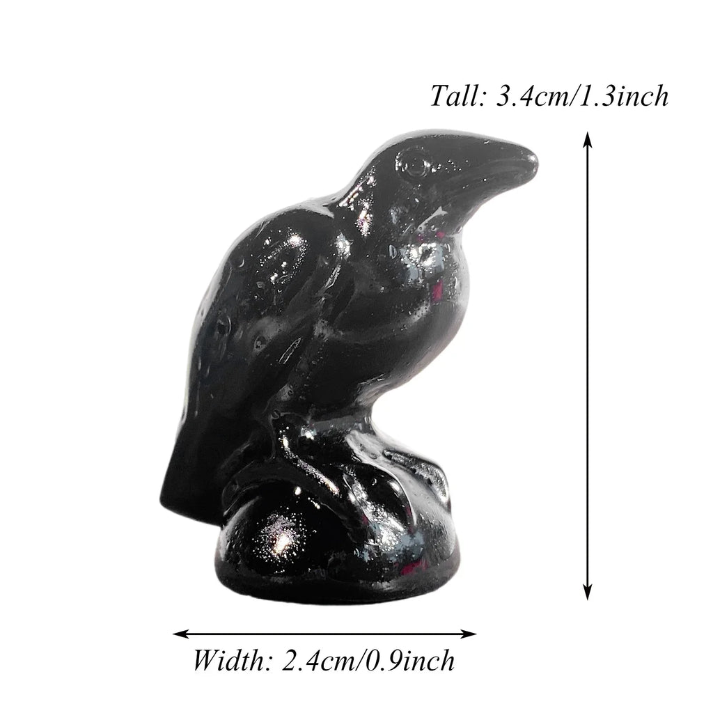 Obsidian Raven Statue