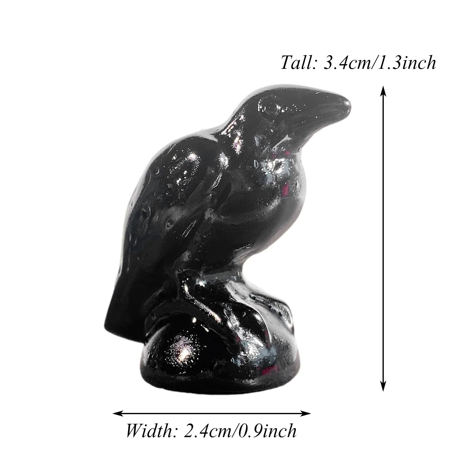 Obsidian Raven Statue