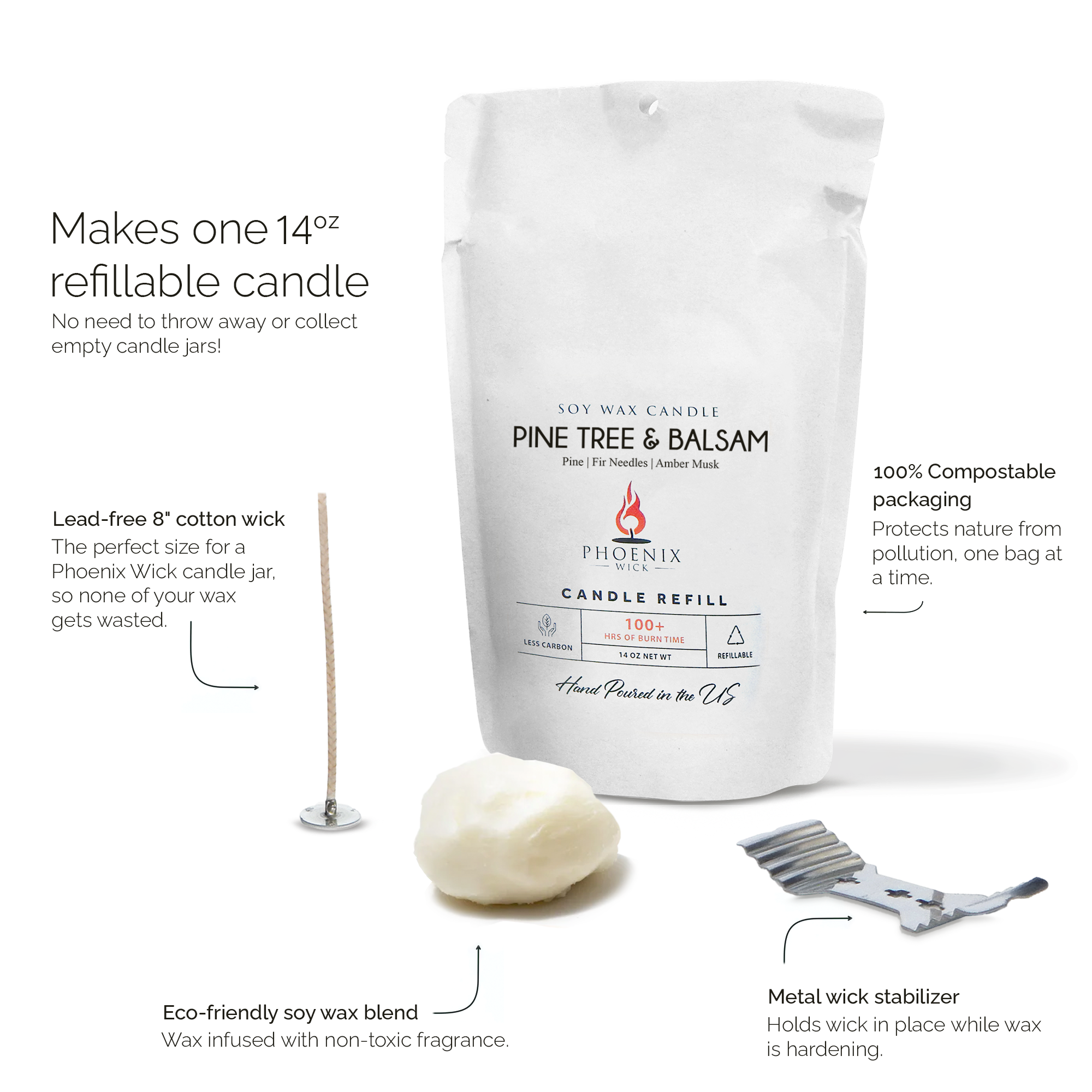 Pine Tree & Balsam - 14oz Filled Candle