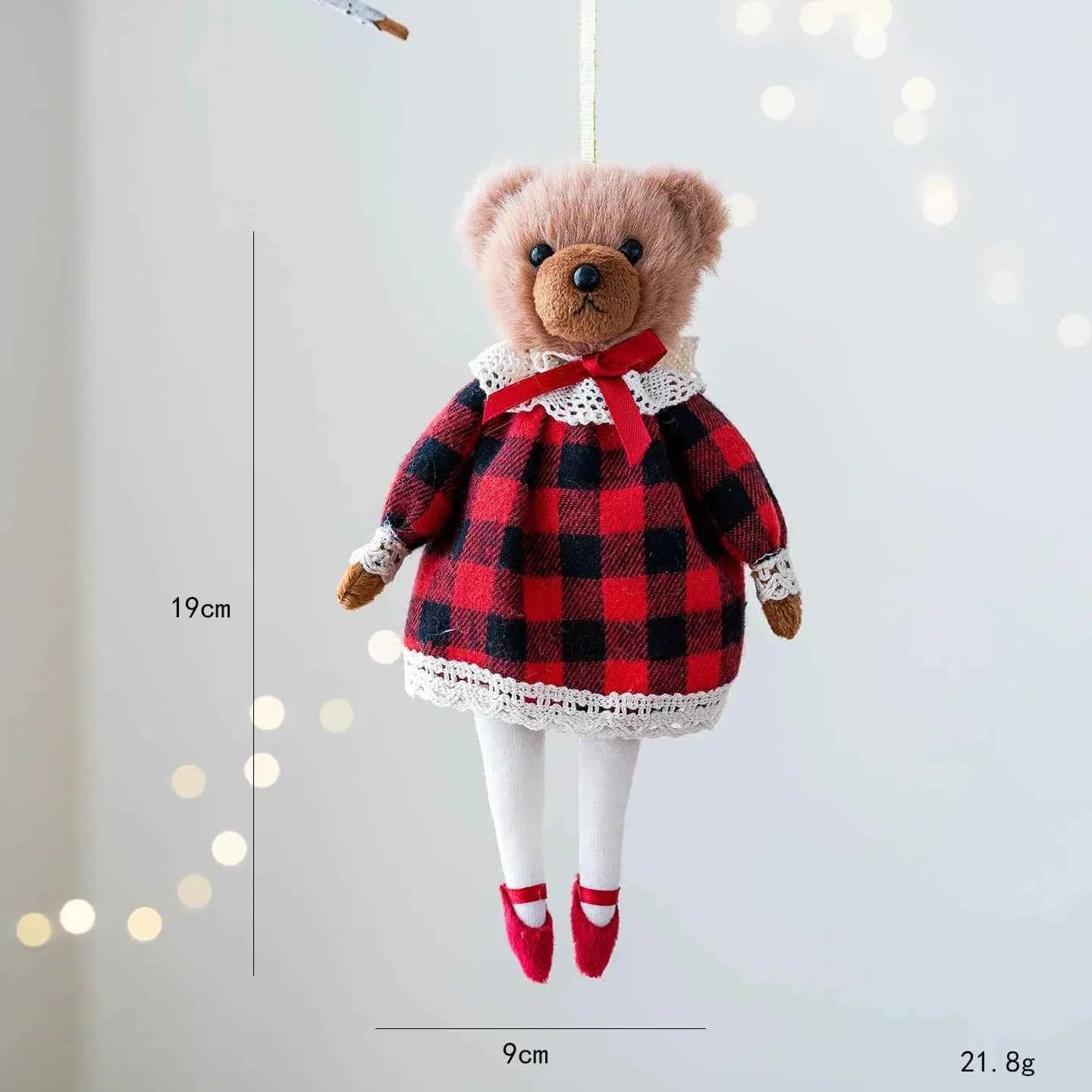 Plush Bird & Bear Couple Christmas Tree Ornament — Handcrafted