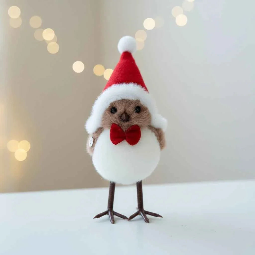 Plush Bird & Bear Couple Christmas Tree Ornament — Handcrafted