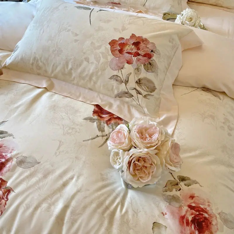 French Vintage Rose Bedding Set — 1000TC Egyptian Cotton