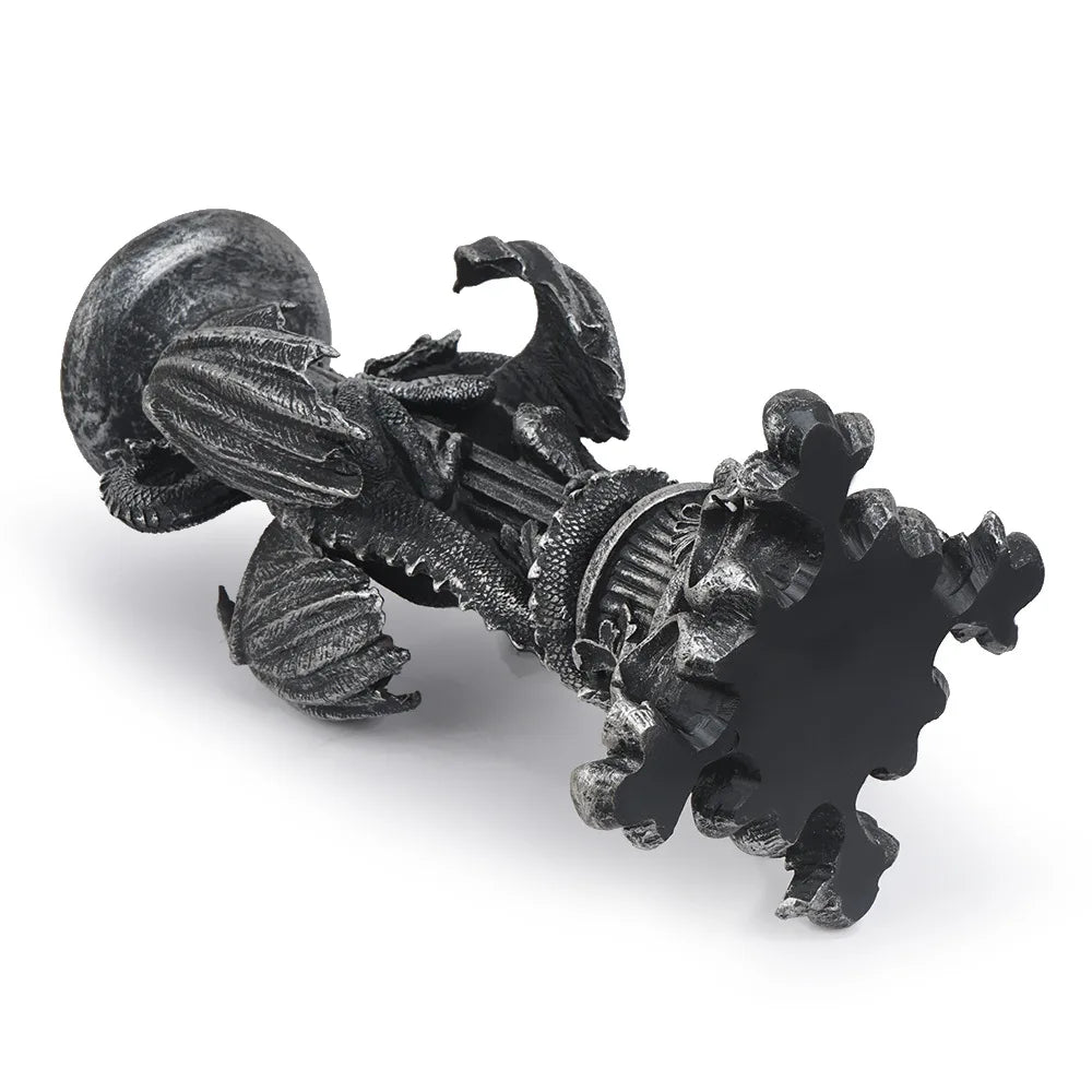 Dragon Candlestick Sculptures — Vintage Gothic Taper Holders