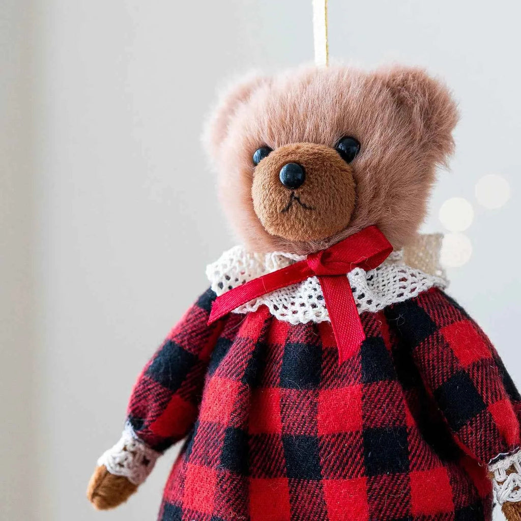 Plush Bird & Bear Couple Christmas Tree Ornament — Handcrafted