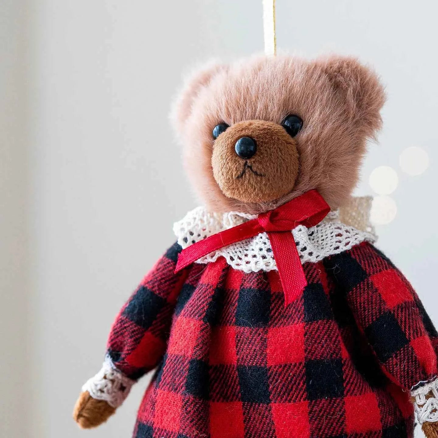 Plush Bird & Bear Couple Christmas Tree Ornament — Handcrafted