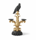 Gold & Black Halloween Candelabra with Crow