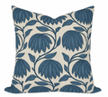 Desert Floral Pillow Cover in Mineral Blue, Thibaut Pillows