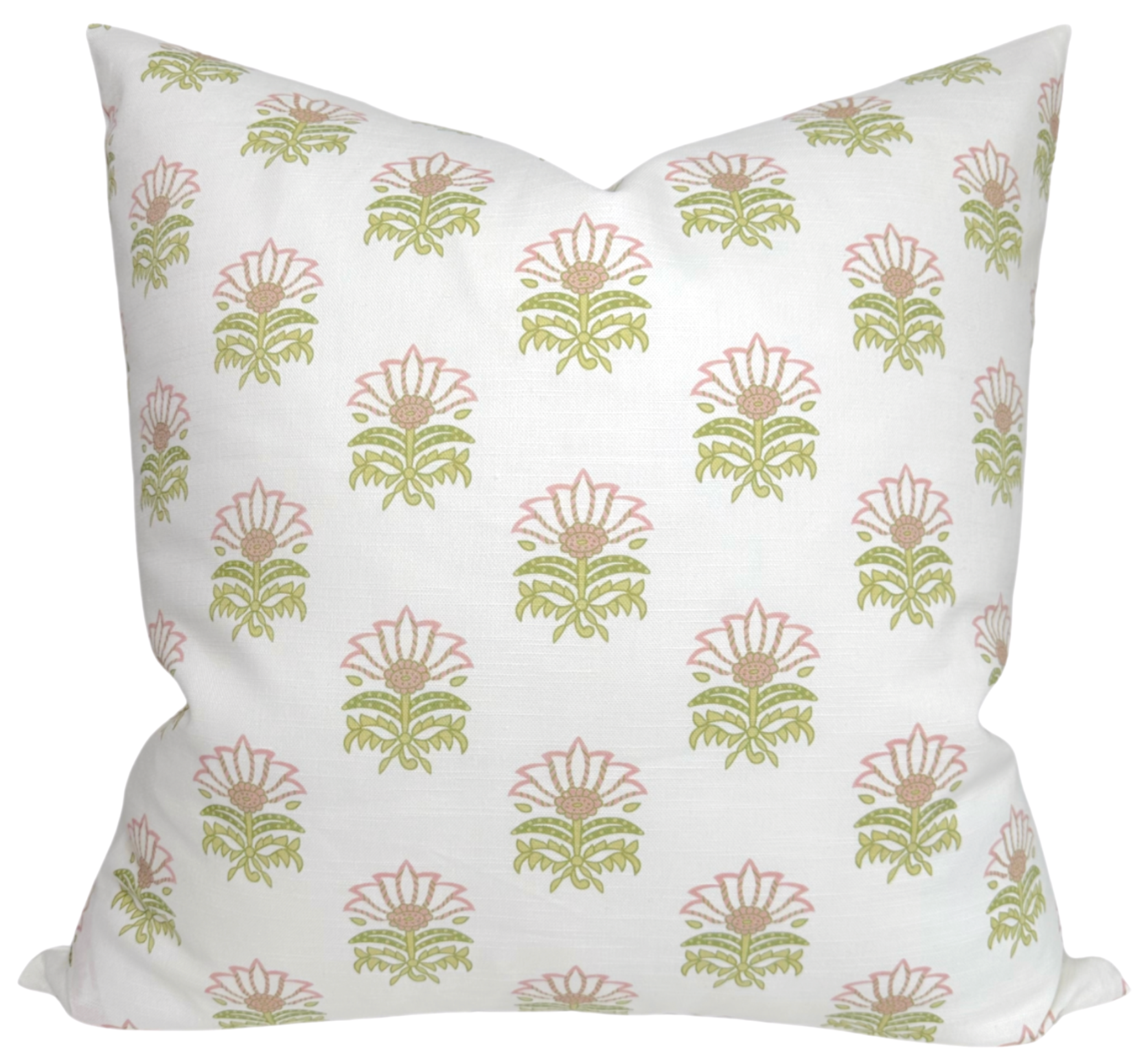 Milford Pillow Cover in Pink and Green, Thibaut Pillows