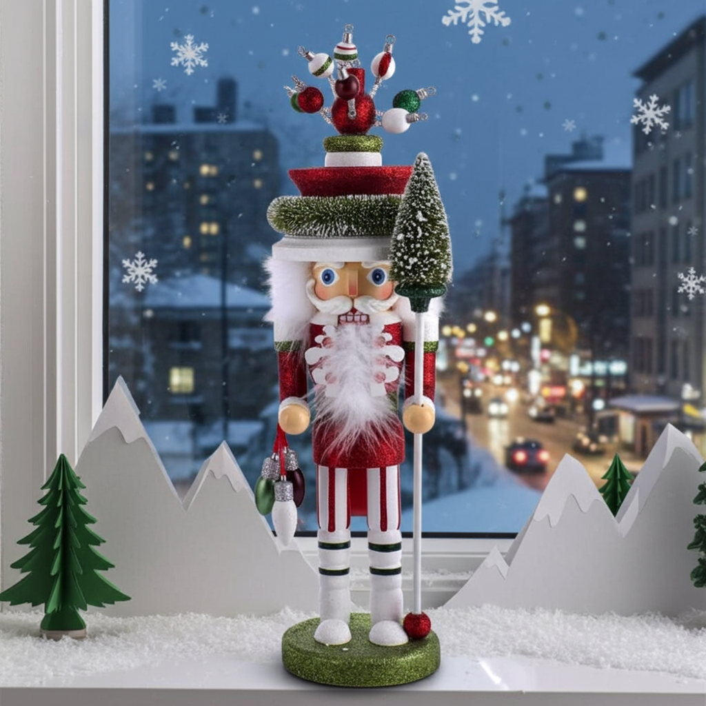 Hollywood Nutcrackers Whimsical Collection - red, white and green ornament hat
