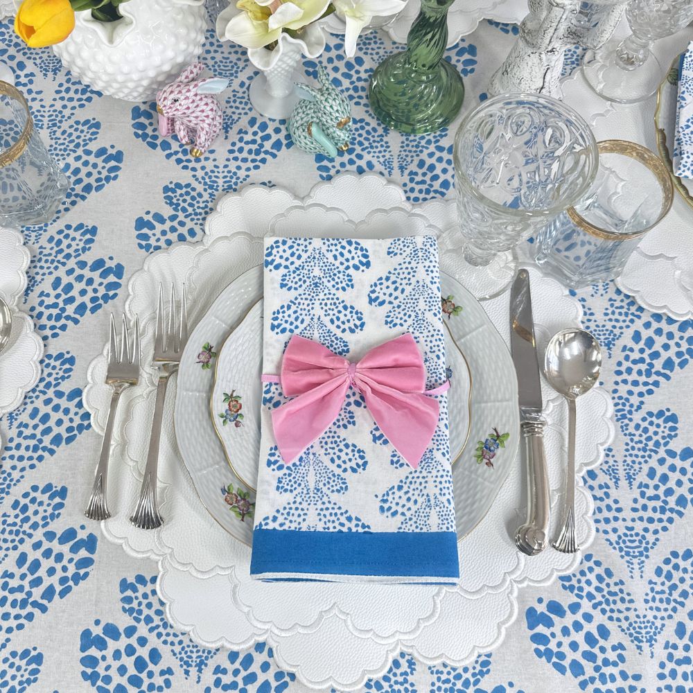 Pink: Velvet Bow Napkin Ties - (Set of 4)