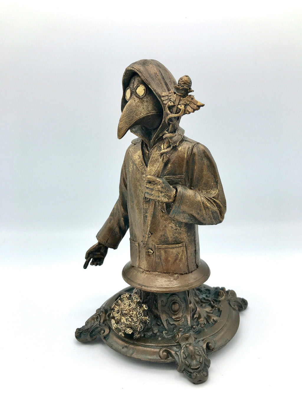 Healthcare Worker Bust — Plague Doctor Variant, Bronze Finish