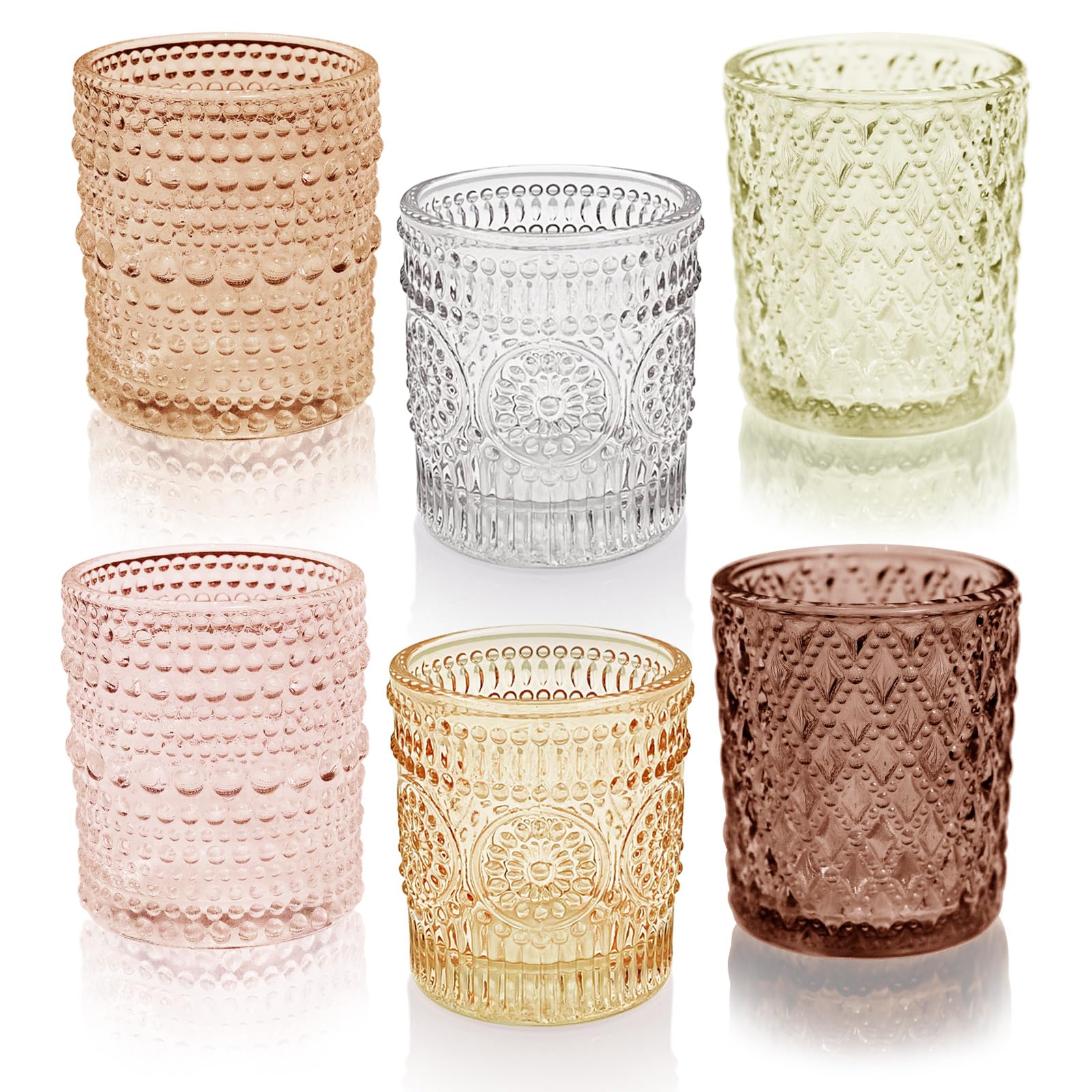 Glass Votive Candle Holders, Set of 12