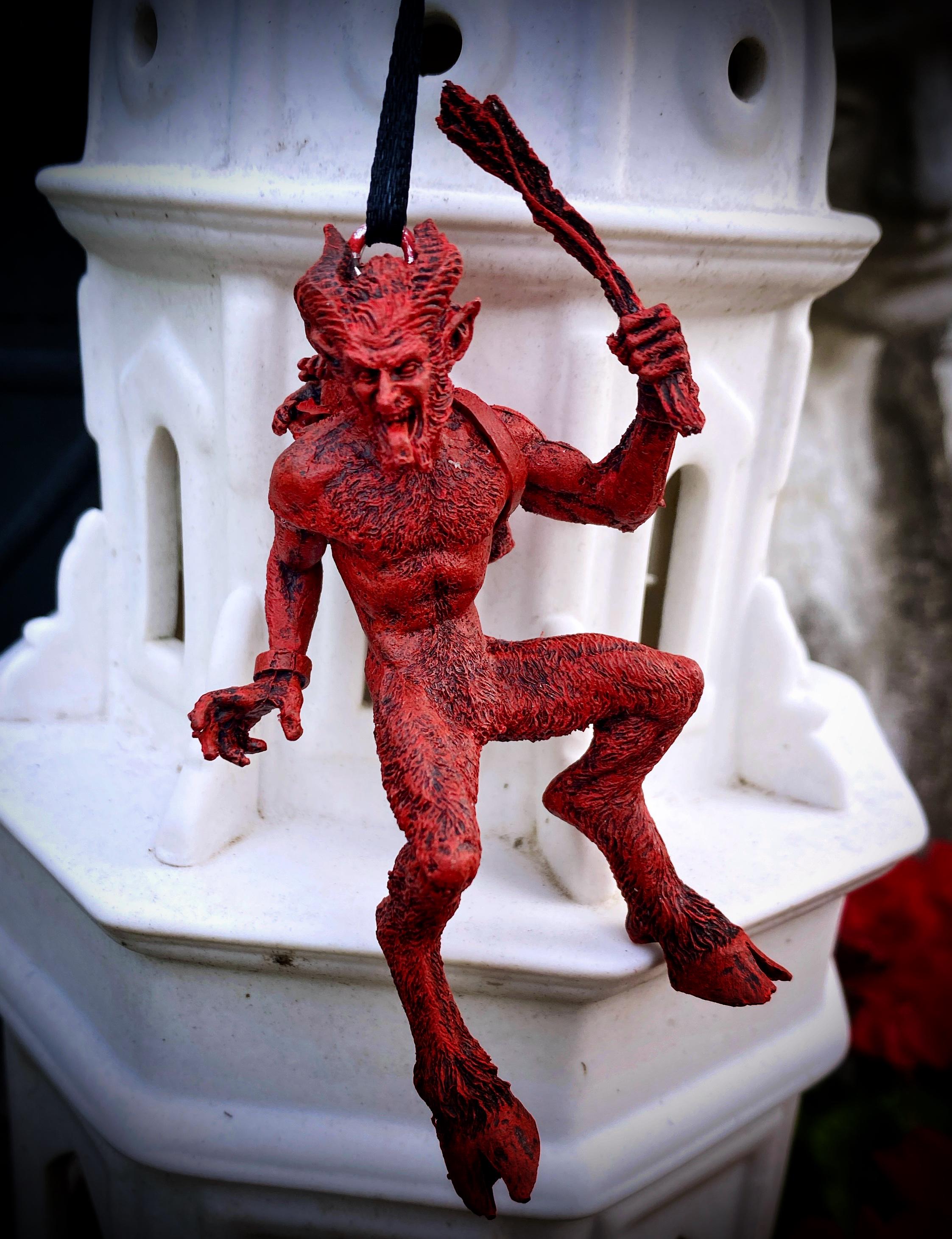 Krampus Hand-Painted Resin Ornament