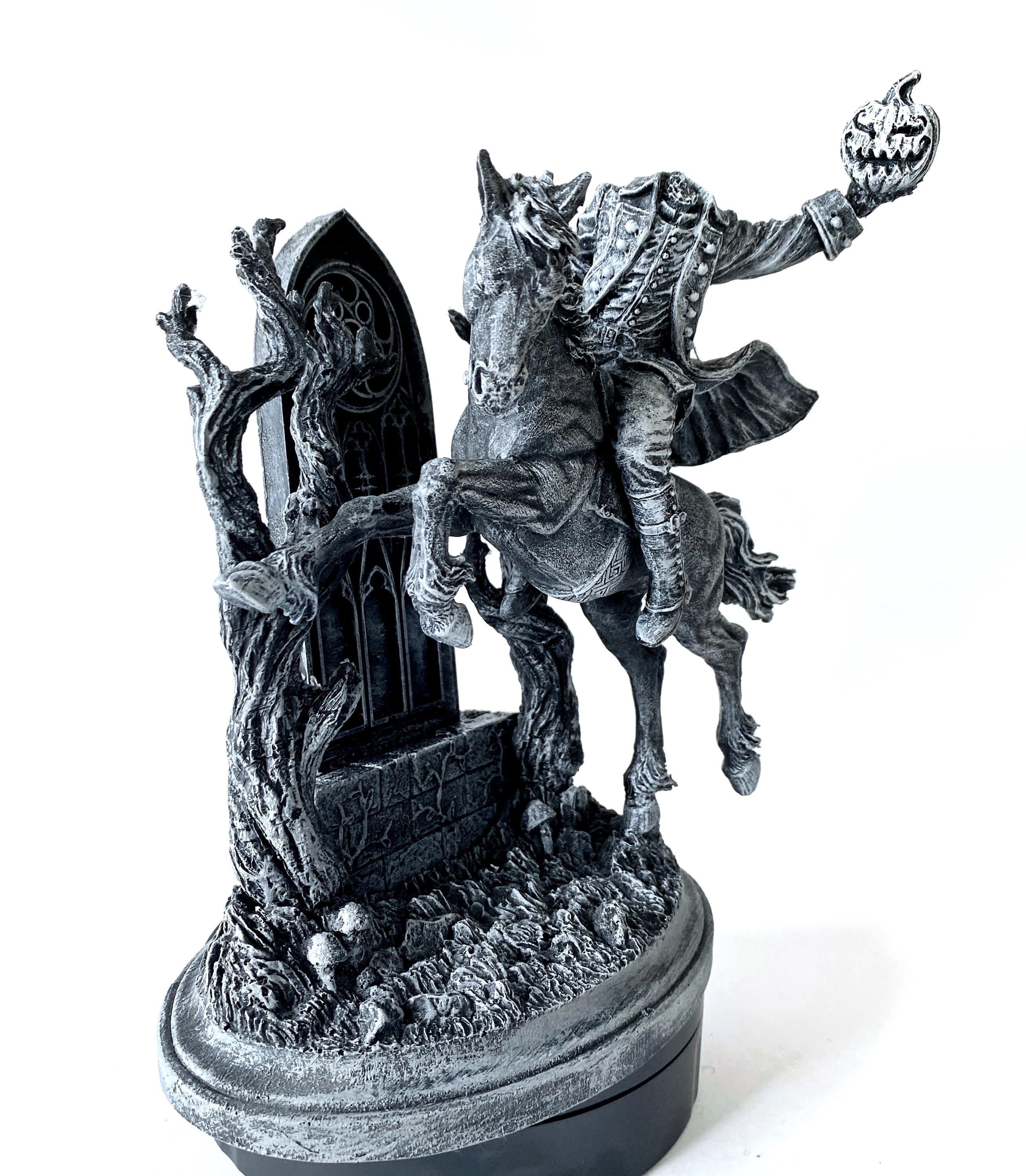 Headless Horseman Riding Hand-Painted Resin Figurine