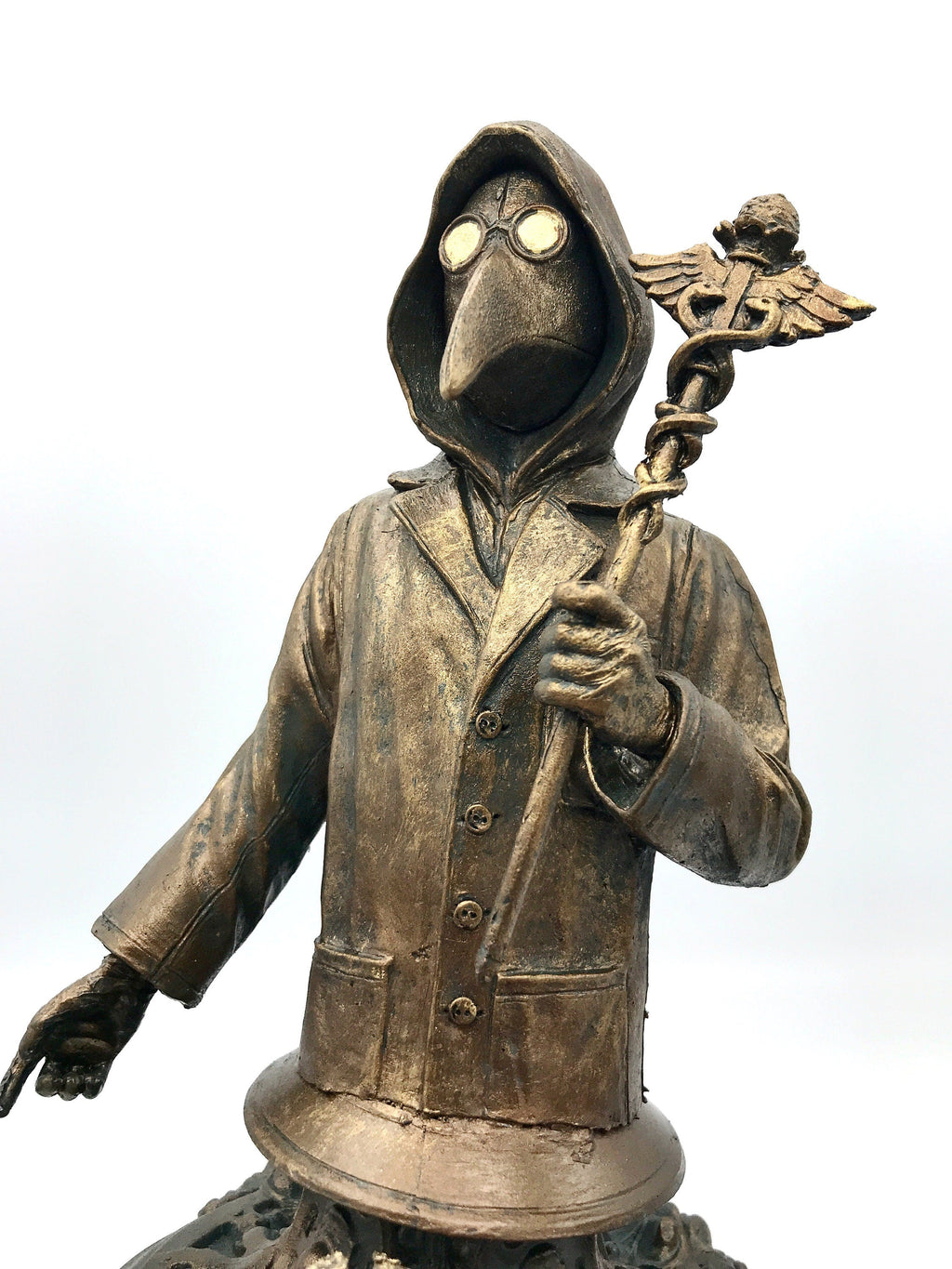 Healthcare Worker Bust — Plague Doctor Variant, Bronze Finish