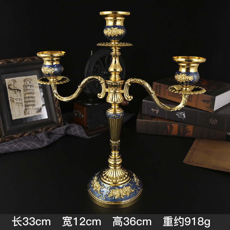 Vintage European Multi-Arm Metal Candle Holder — 3 & 5-Head Styles