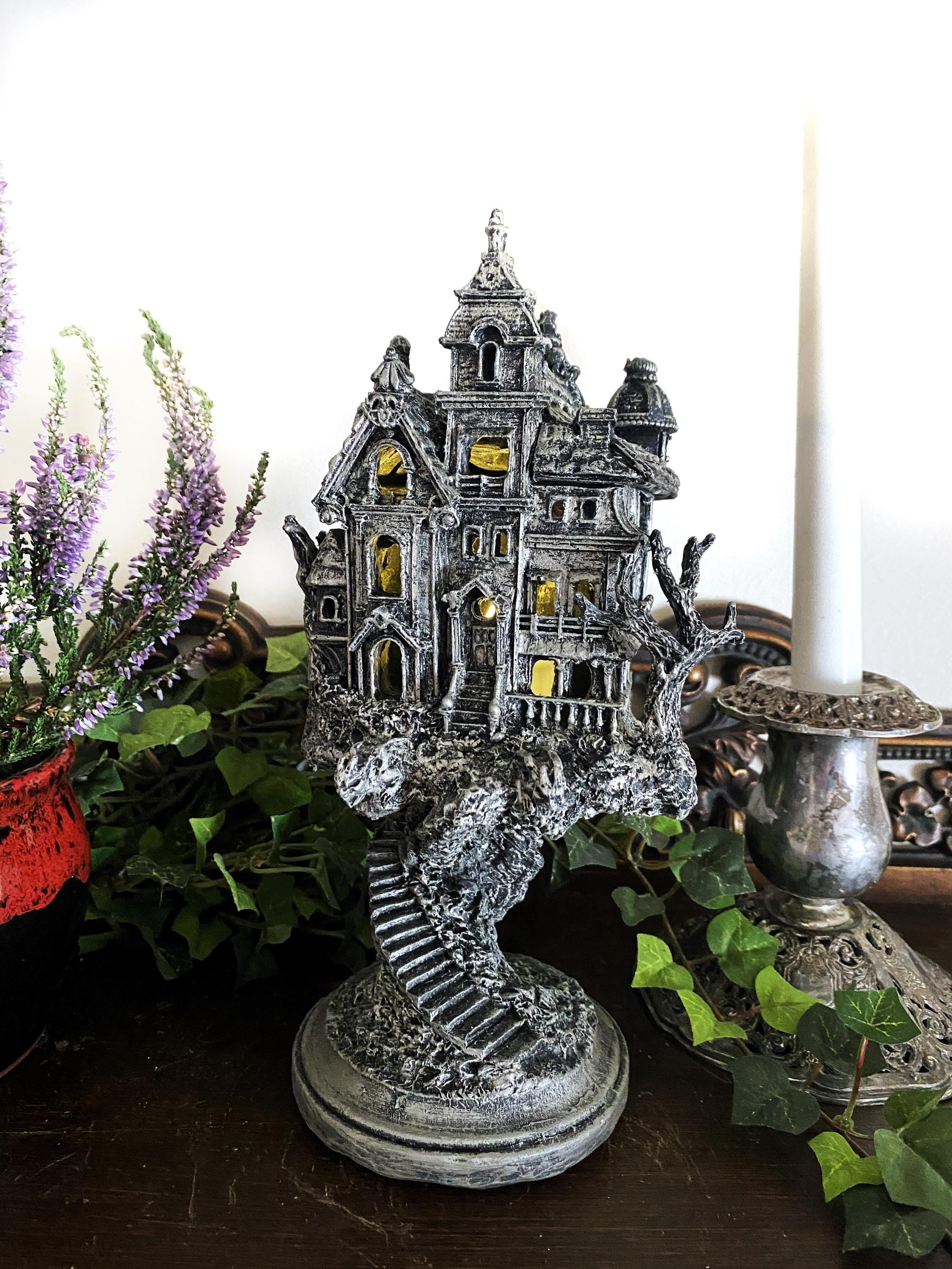 Haunted Mansion Resin Sculpture with LED Tea Light