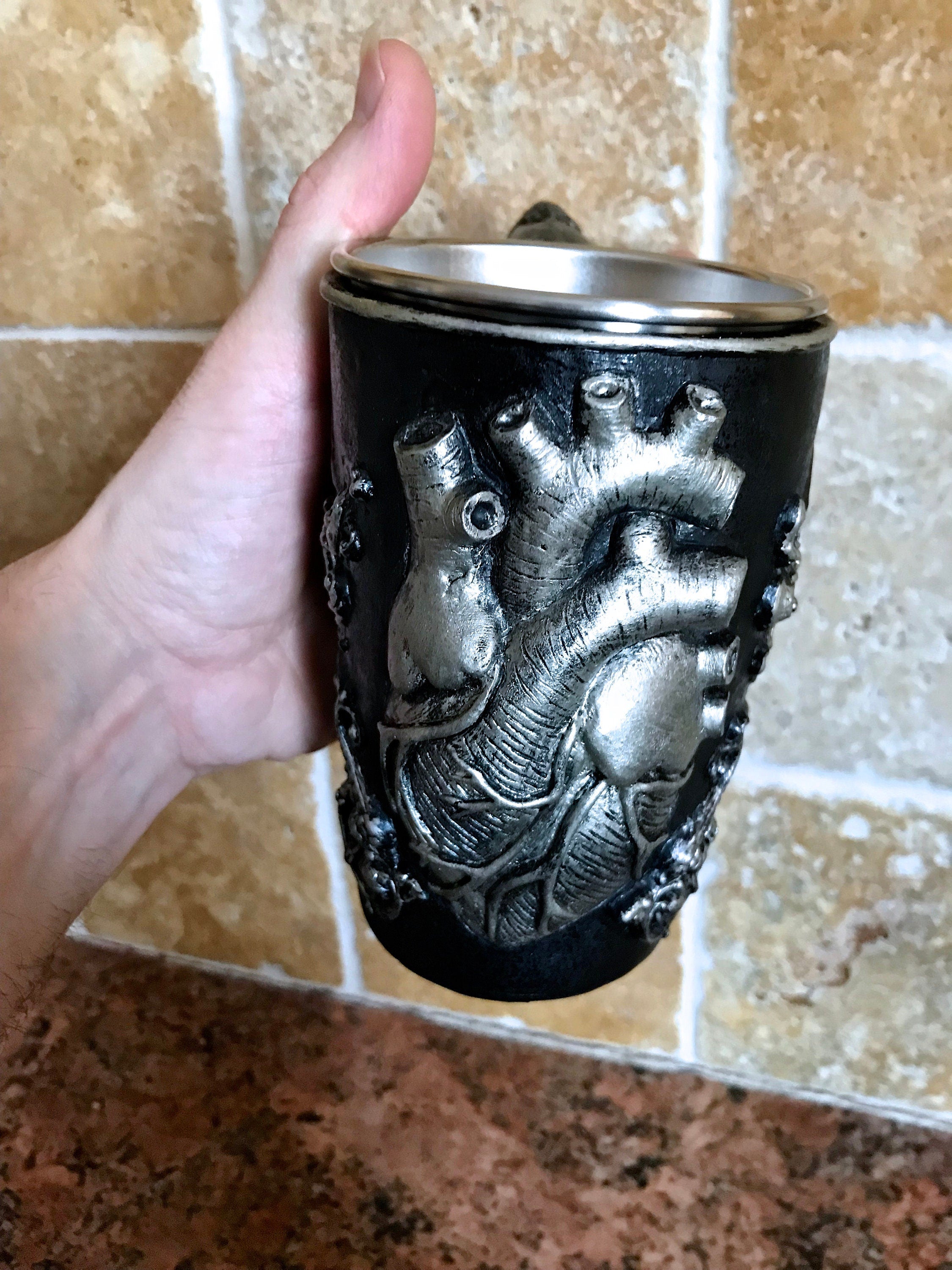 Anatomical Heart Hand-Sculpted Resin Art Mug