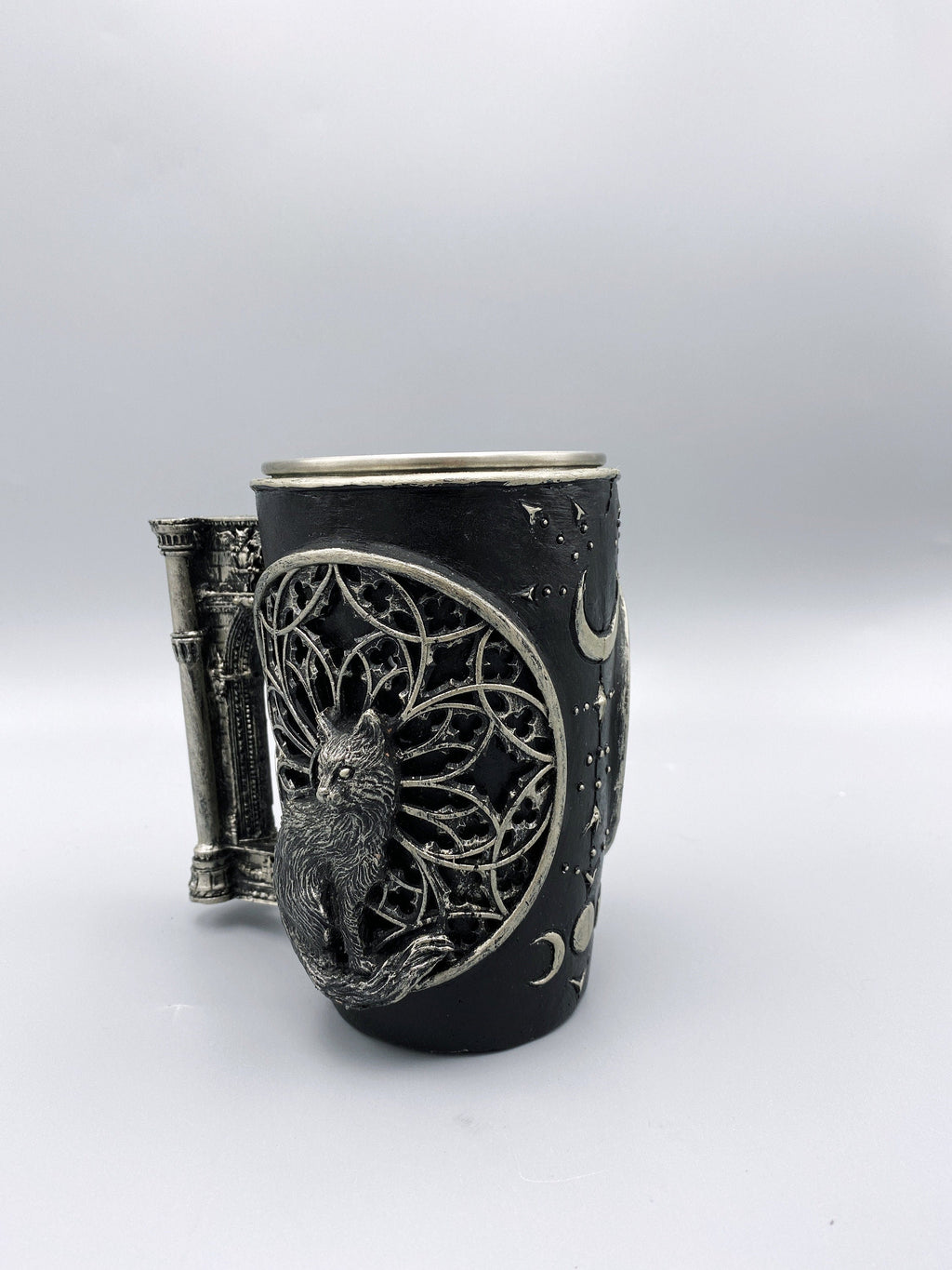 Cat and Gothic Cathedral Window Art Mug