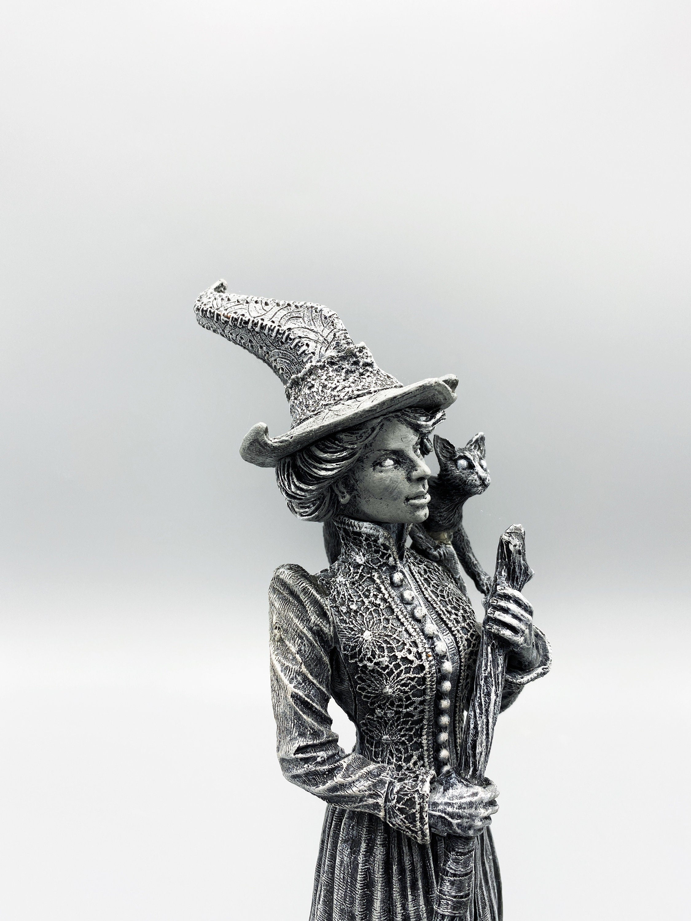 Victorian Witch Hand-Painted Resin Figurine