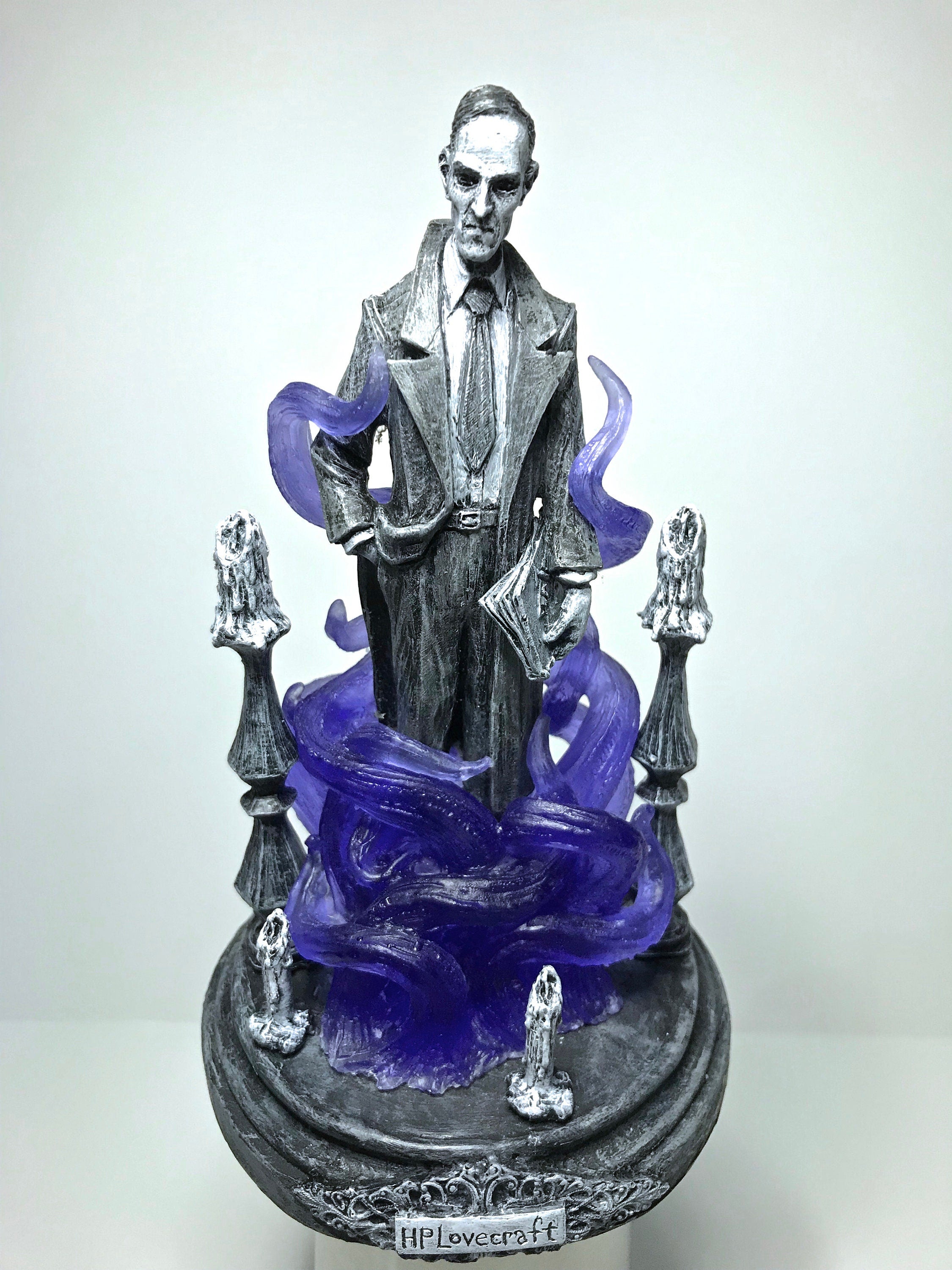H.P. Lovecraft Statue — Purple Tentacles, designed with Abigail Larson