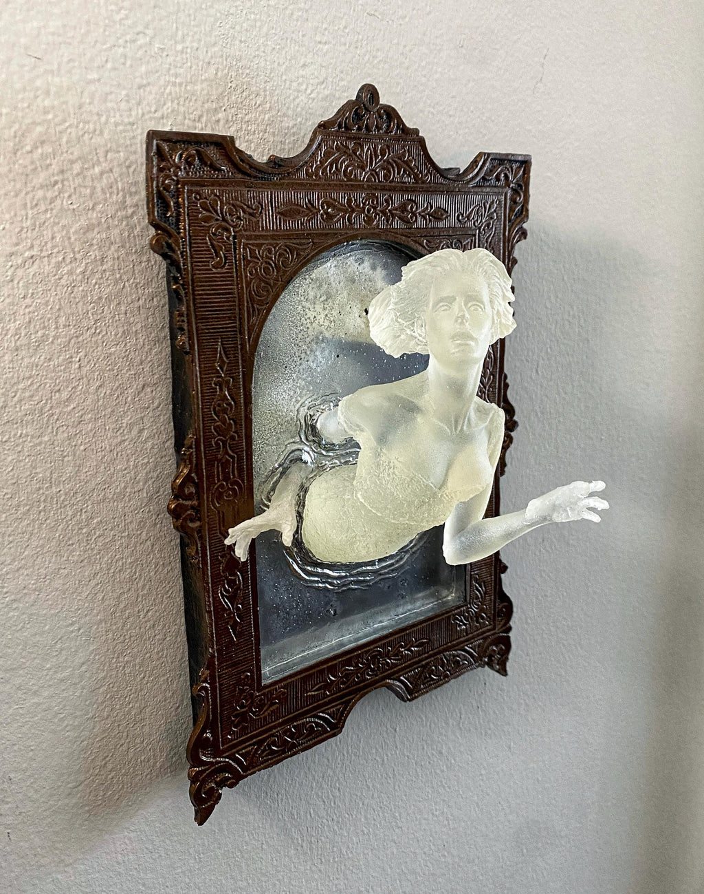 Ghost in the Mirror Wall Plaque — Glow in the Dark Victorian Gothic Wall Art