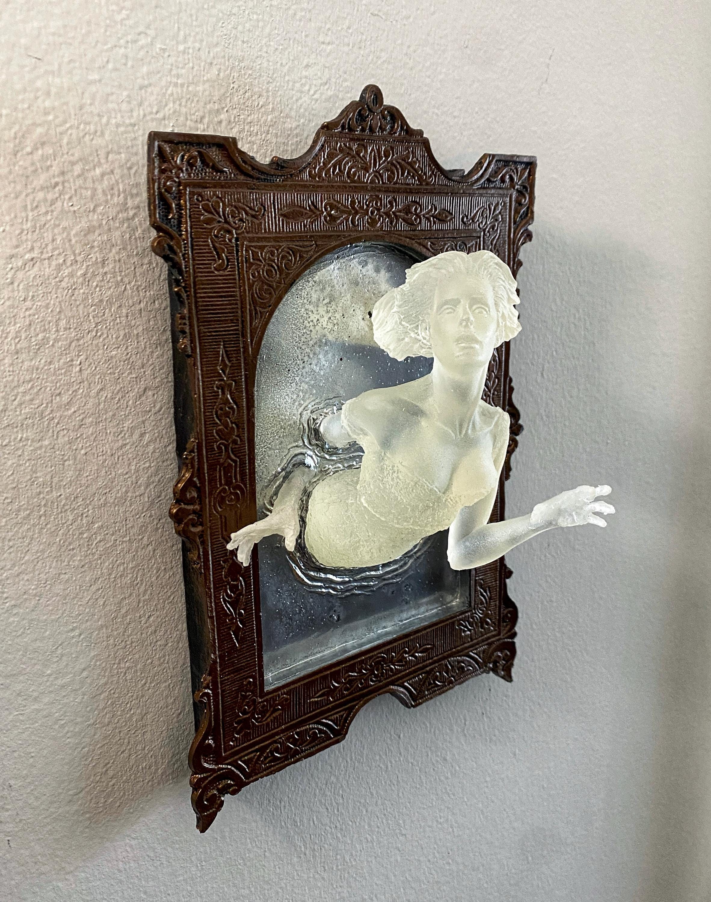 Ghost in the Mirror Wall Plaque — Glow in the Dark Victorian Gothic Wall Art