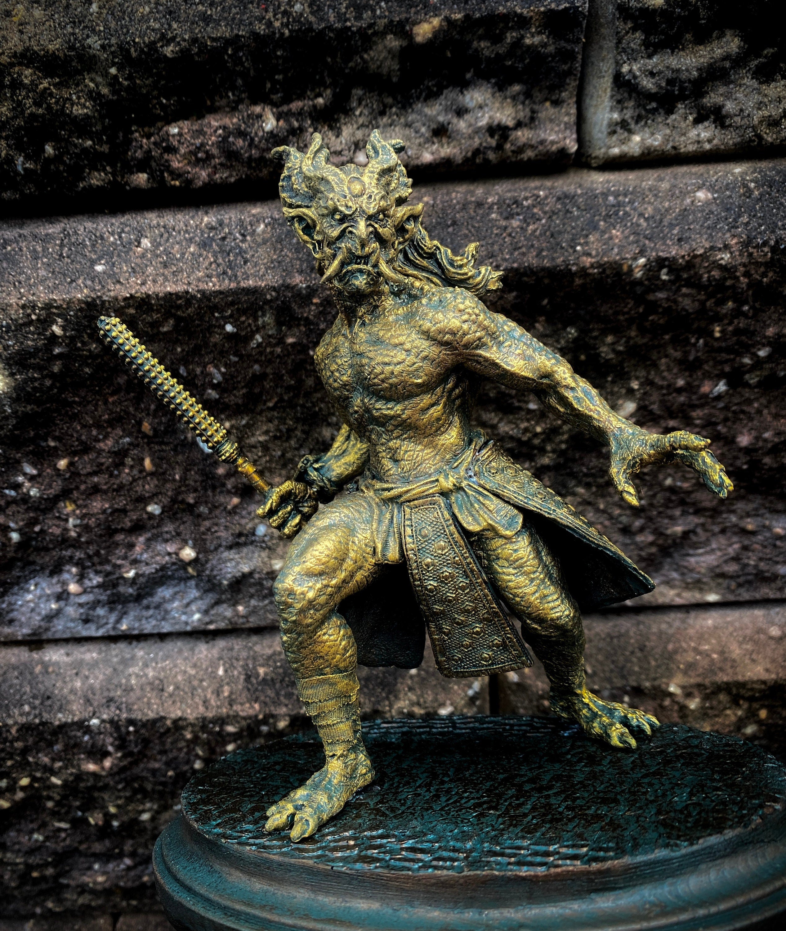 Oni Hand-Painted Resin Figurine