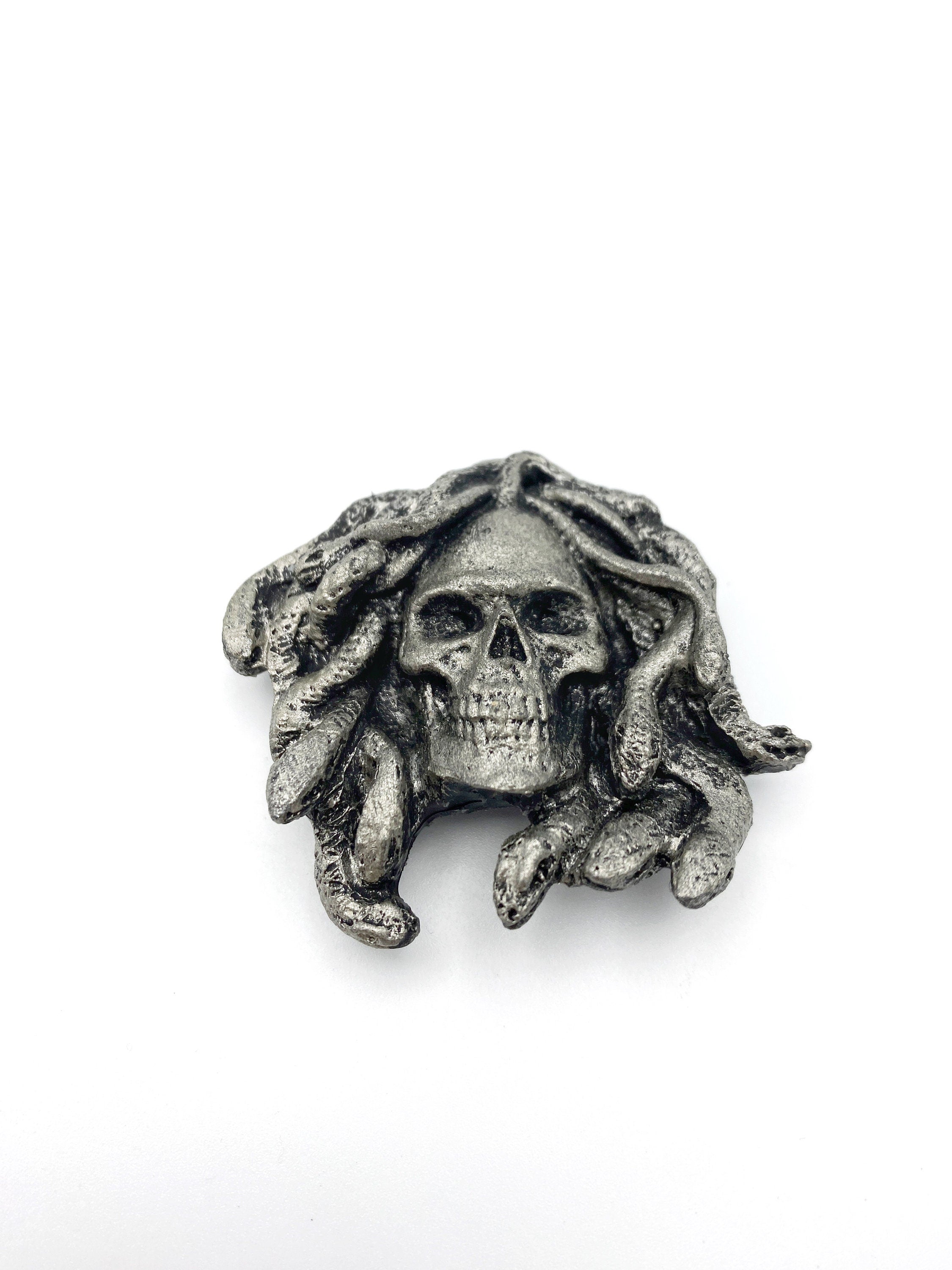 Medusa Skull Hand-Painted Resin Magnet