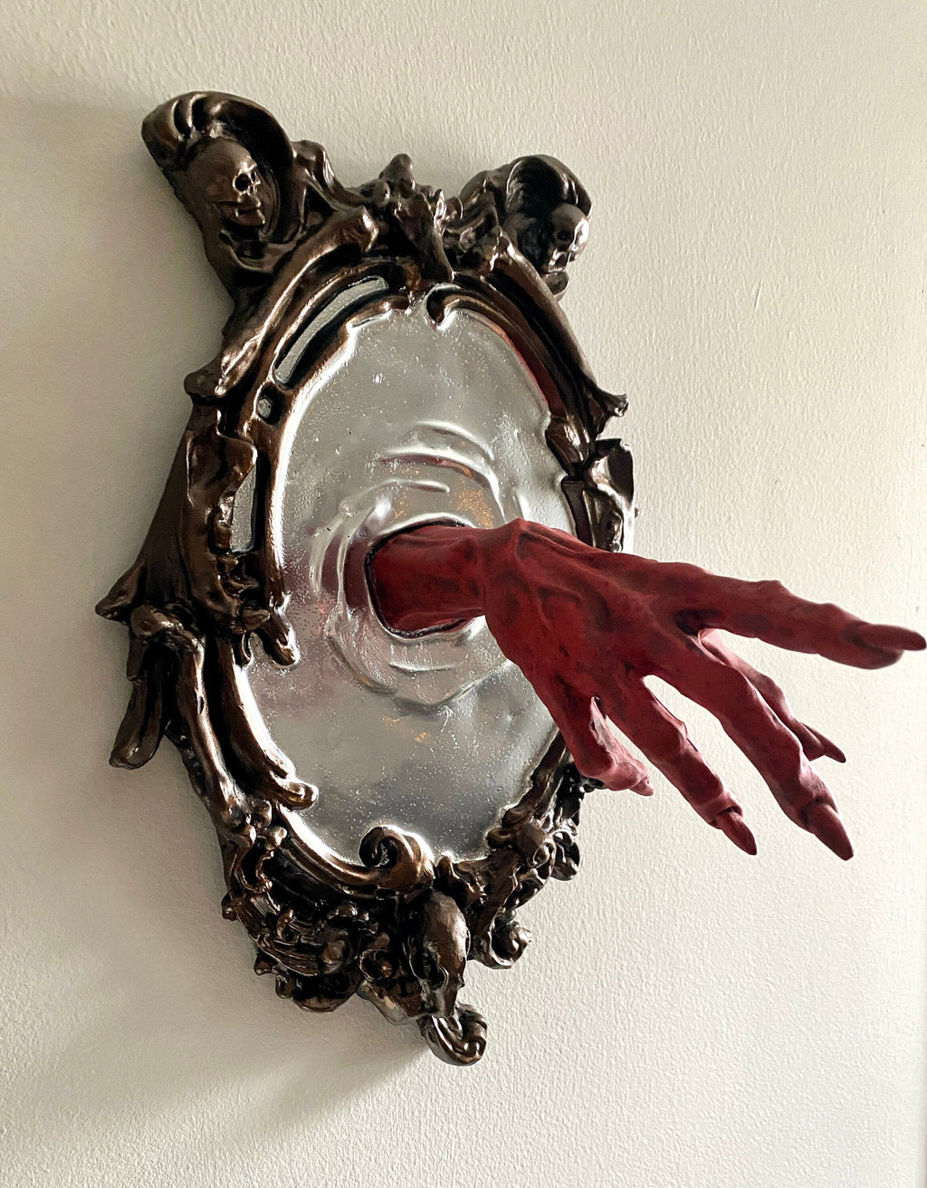 Spectral Hand Wall Plaque — Large Blood Red