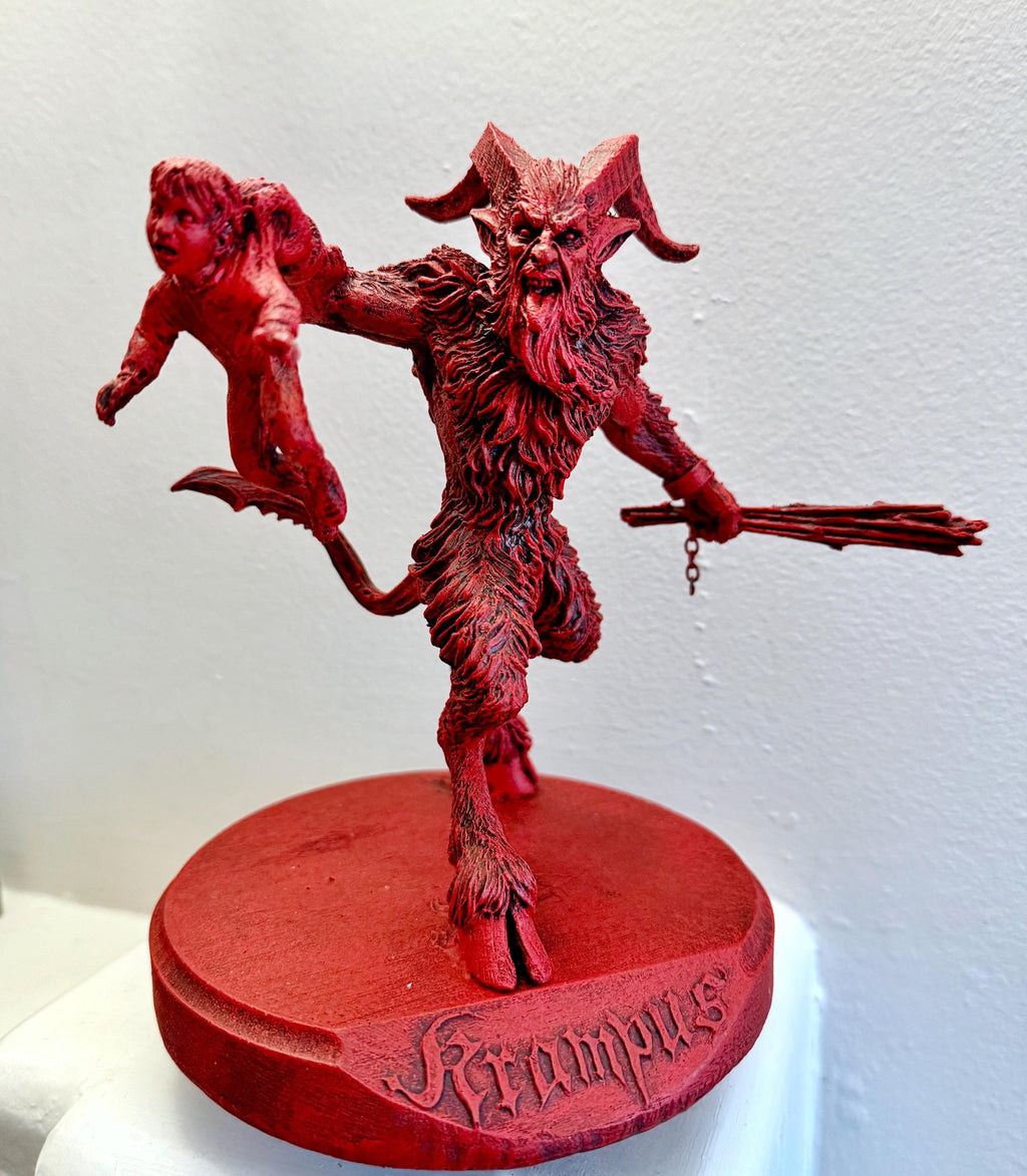 Krampus III Hand-Painted Resin Figurine — Red Finish