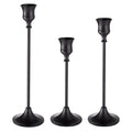 Matte Black Candlestick Holders, Set of 3