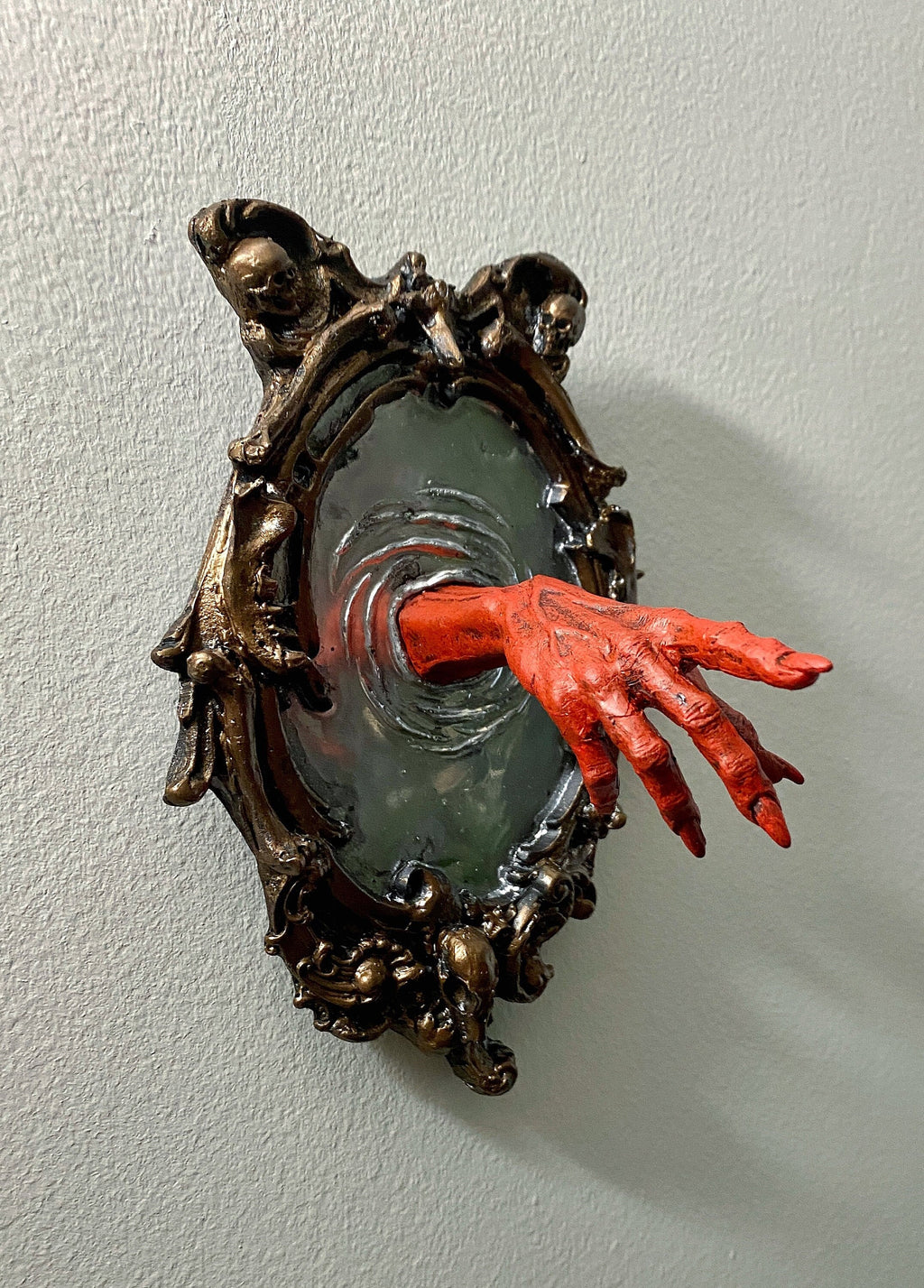 Spectral Hand Wall Plaque — Blood Red