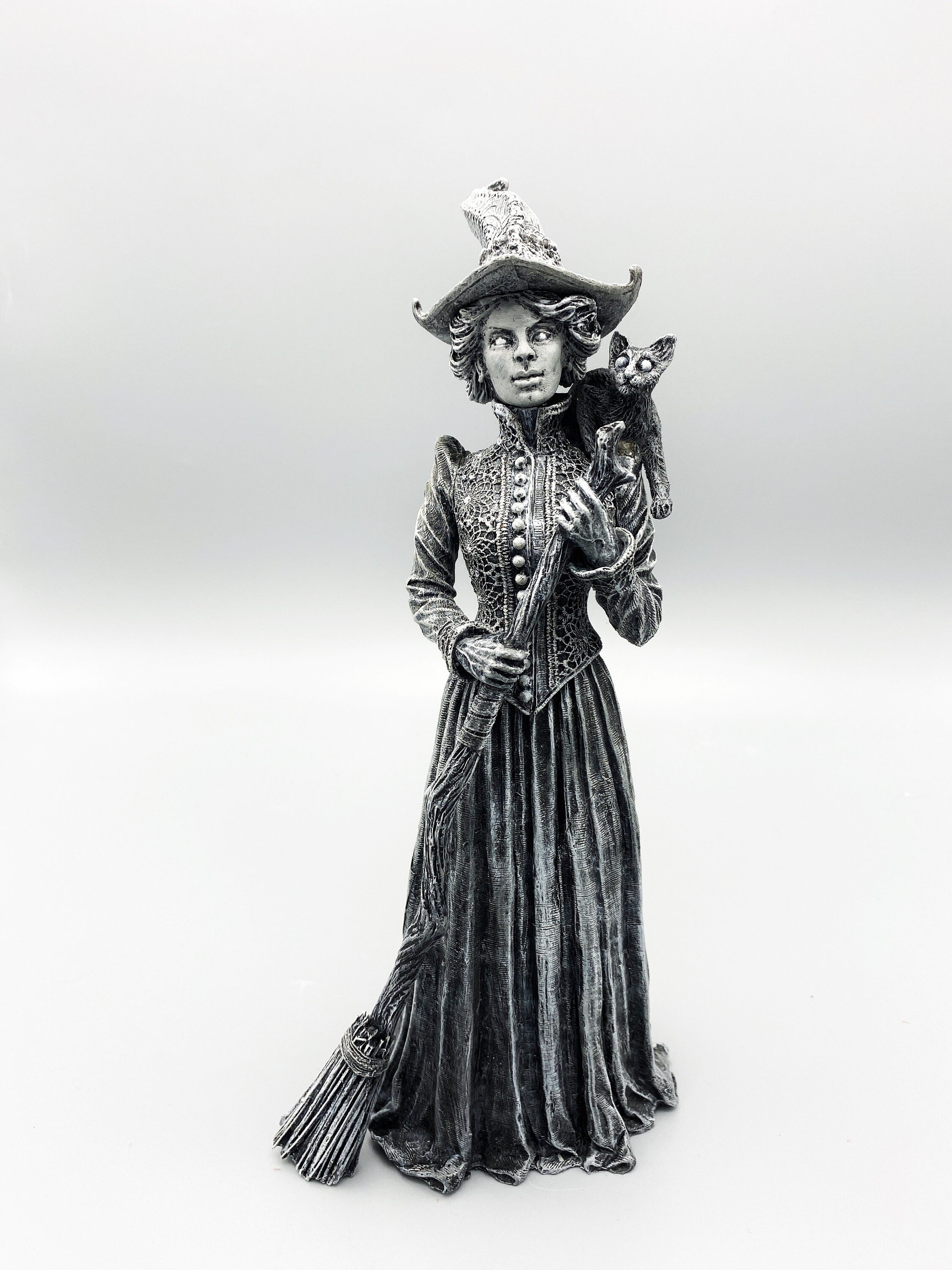 Victorian Witch Hand-Painted Resin Figurine