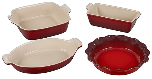 Le Creuset Heritage Stoneware Bakeware Set, 4 Pieces – Cerise