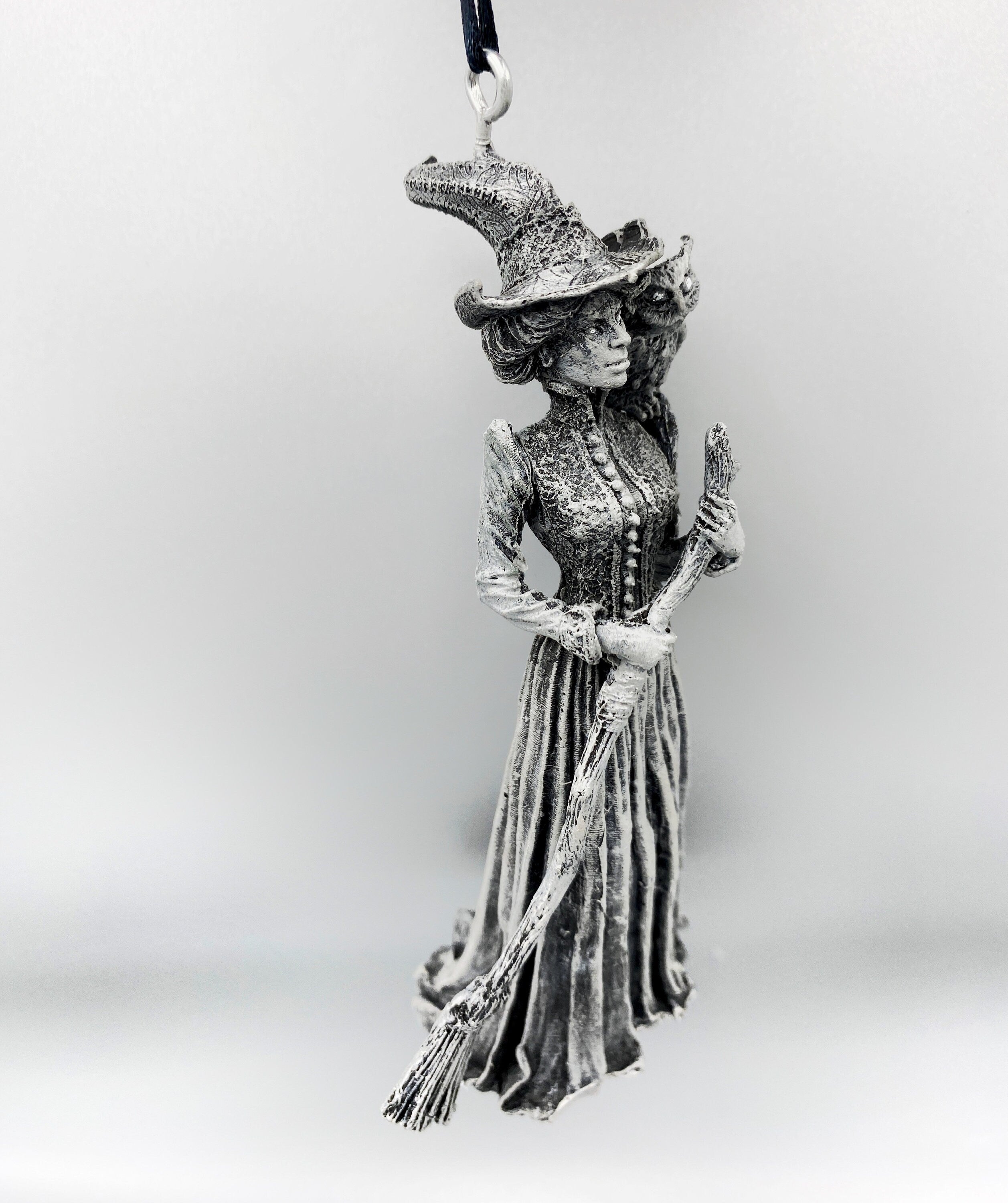Victorian Witch Hand-Painted Resin Ornament