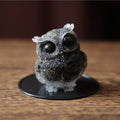 Black Obsidian Gemstone Owl Figurine