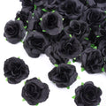 50pcs Mini Rose Artificial Flower Heads 1.57” Real Looking Silk Rose for DIY Craft Halloween Party Decoration Home Decor