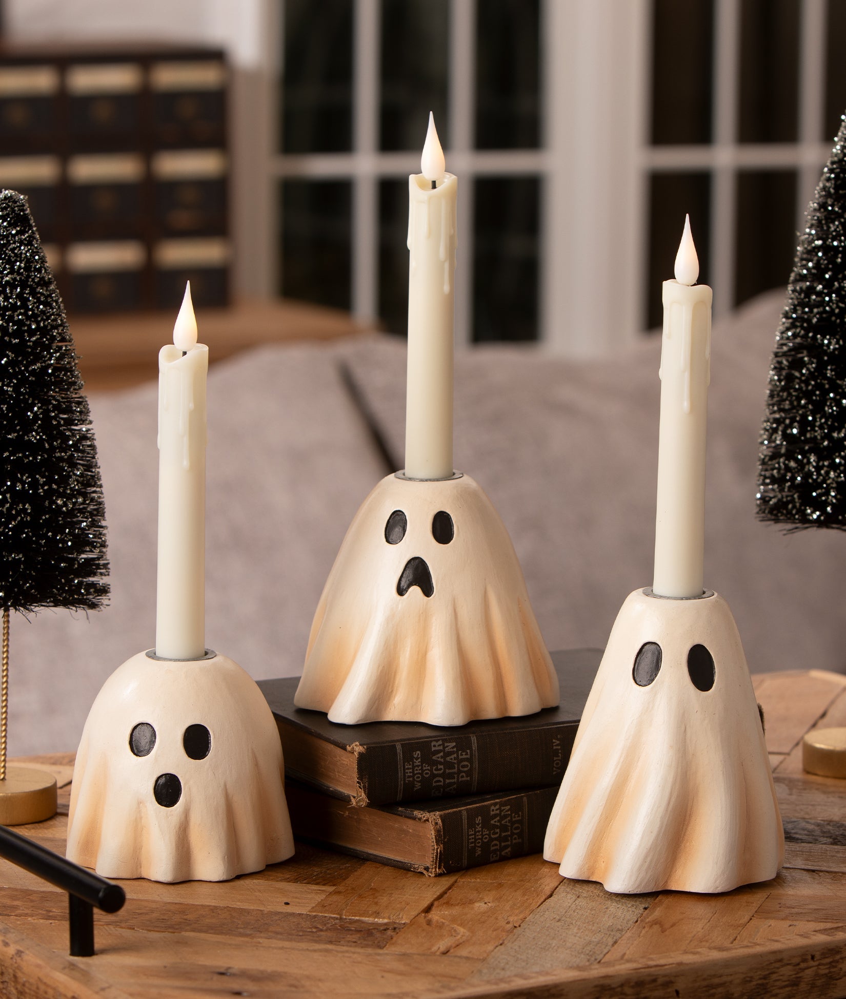 Scared Ghost Candlestick | Halloween Decor | Bethany Lowe