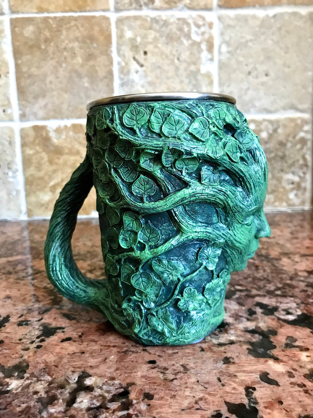 Dryad Art Mug — Green Hand-Sculpted Resin