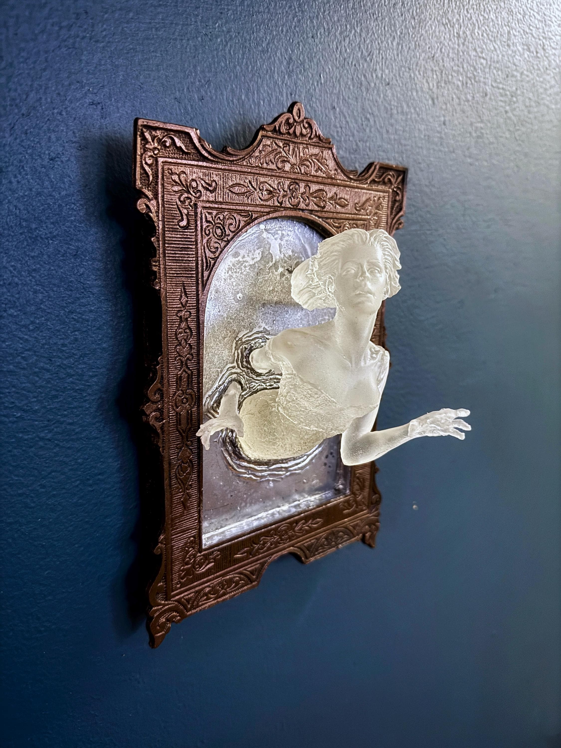 Ghost in the Mirror Wall Plaque — Glow in the Dark Resin