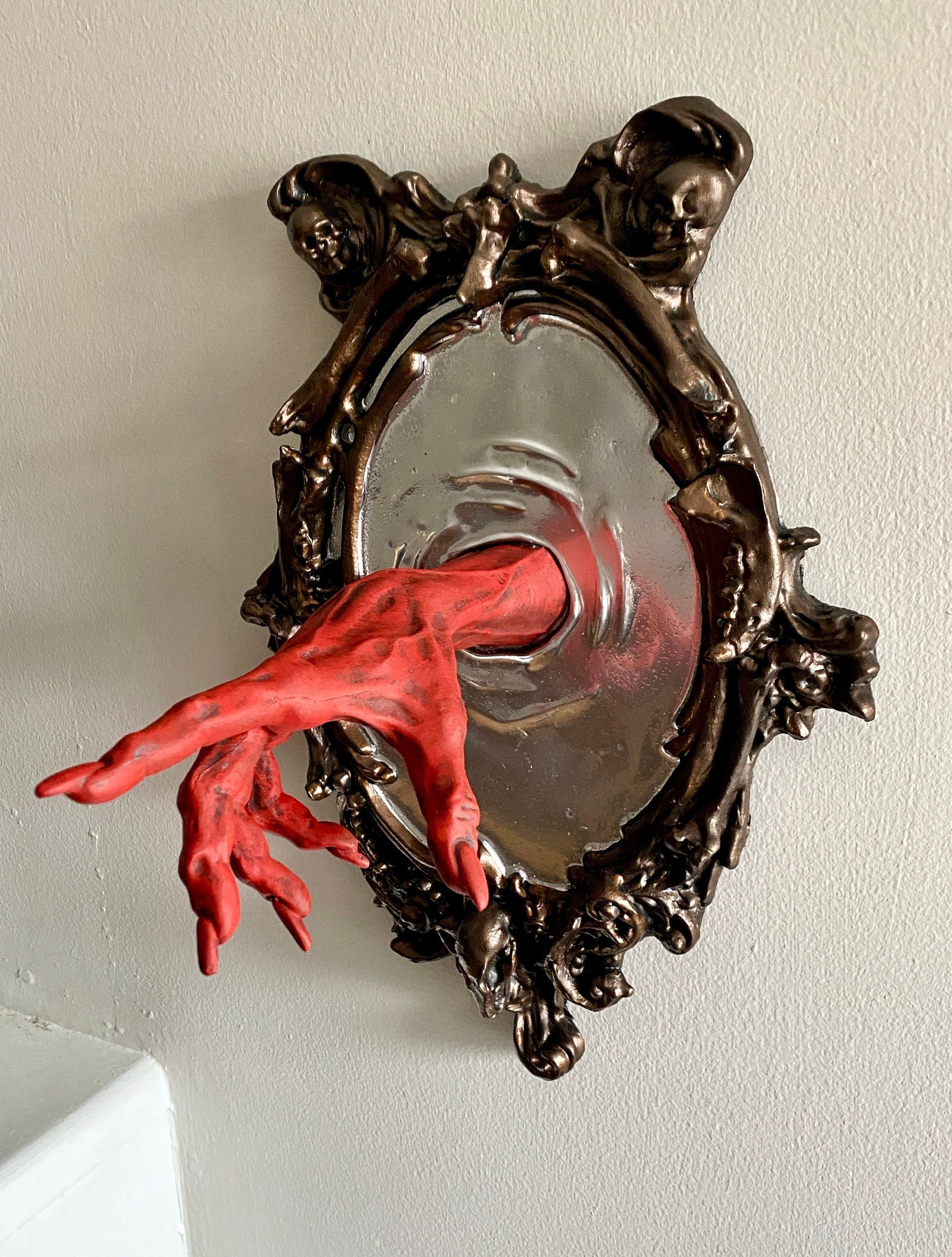 Spectral Hand Wall Plaque — Large Blood Red
