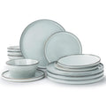 Handcrafted Stoneware Dinnerware Set, Service for 4 – Grey-Blue